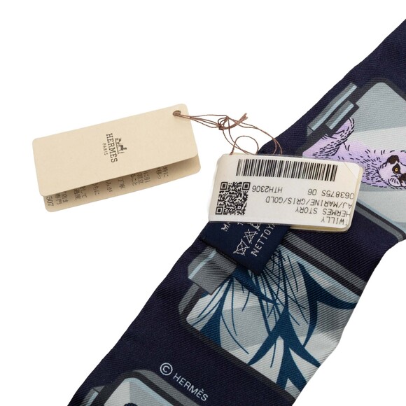 Pre-Loved Hermes Story Silk Twilly Scarf - Picture 4 of 5